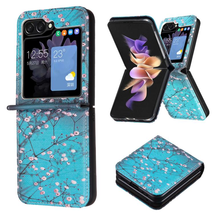 Colored Drawing Leather Phone Case, For Galaxy Z Flip8 5G