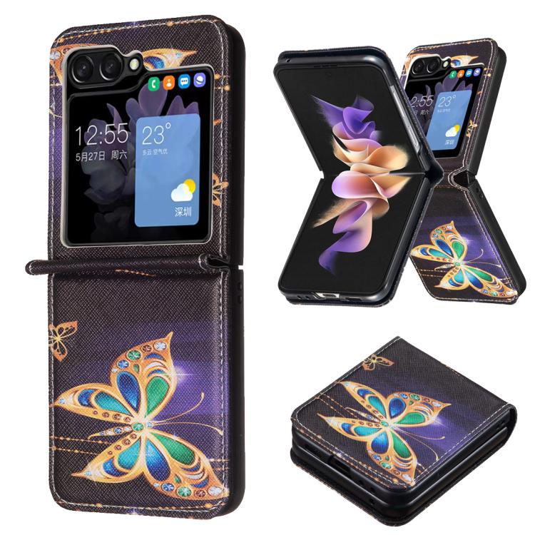 Colored Drawing Leather Phone Case, For Galaxy Z Flip8 5G