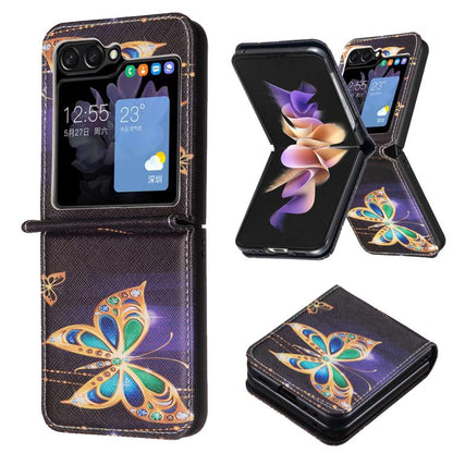 Colored Drawing Leather Phone Case, For Galaxy Z Flip8 5G