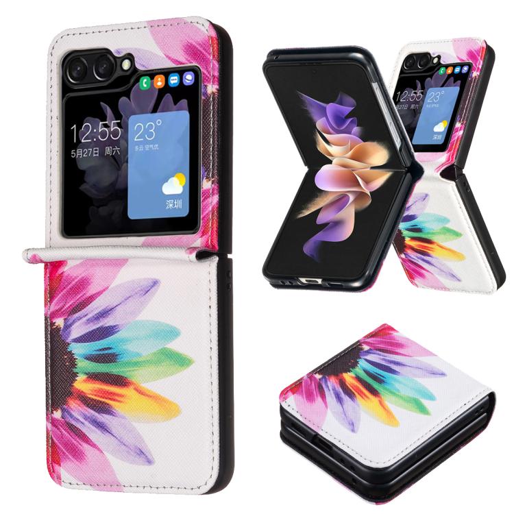 Colored Drawing Leather Phone Case, For Galaxy Z Flip8 5G