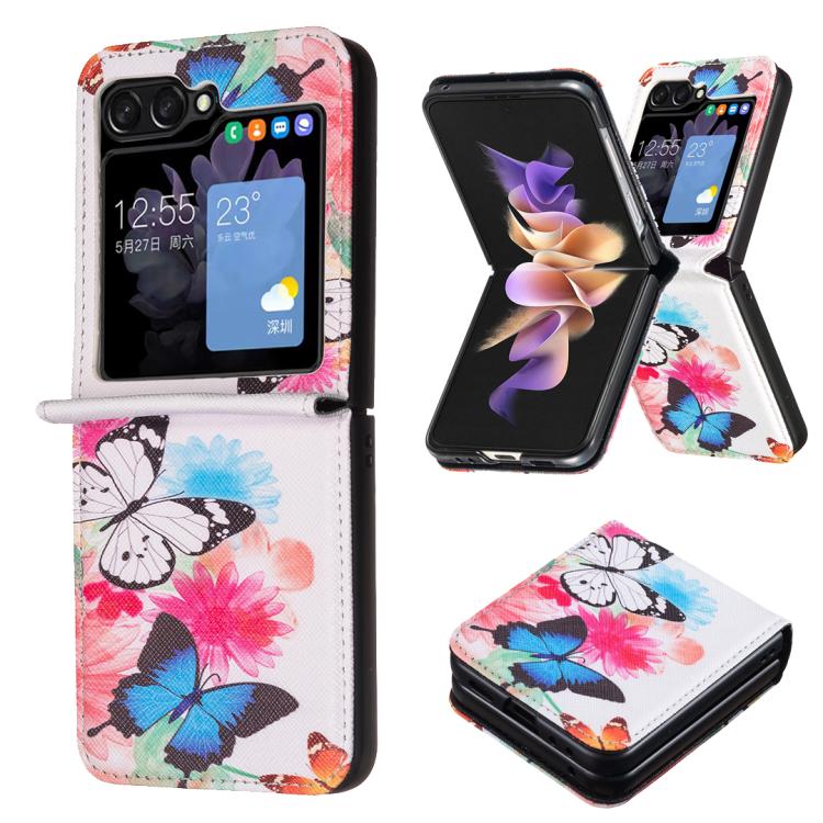 Colored Drawing Leather Phone Case, For Galaxy Z Flip8 5G