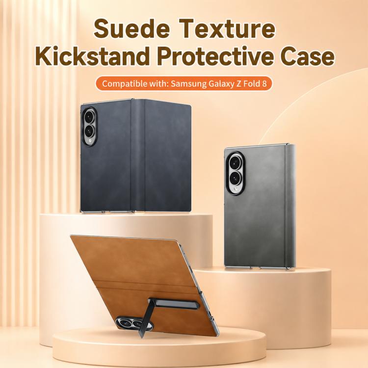 Sheepskin Suede Texture Kickstand Protective Phone Case, For Galaxy Z Fold8 5G