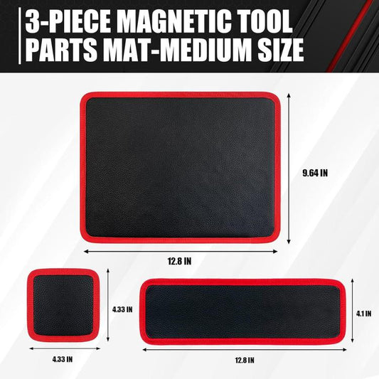 Vegan Leather Magnetic Tools Storage Pad, Small, Medium, Large, 3 Pcs