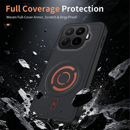 WANLONFENG Tech Fabric Texture Magnetic PC Hybrid TPU Phone Case, For Xiaomi 17T Pro 5G, For Xiaomi 17T 5G
