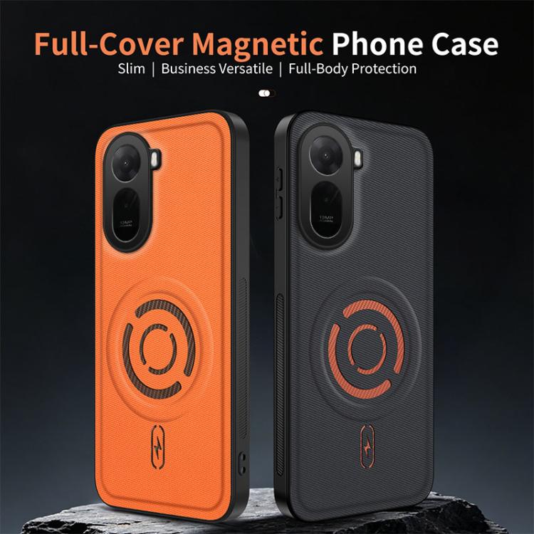 WANLONFENG Tech Fabric Texture Magnetic PC Hybrid TPU Phone Case, For Redmi A7 Pro 4G 171mm, For Redmi Note 15 Pro+ 5G Global 163.3mm, For Redmi Note 15 Pro 5G Global 163.6mm, For Redmi Note 15 5G Global 164mm
