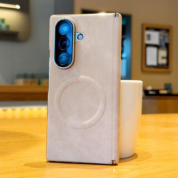 Electroplate Dual-Hinge Denim Texture Magnetic Phone Case, For Galaxy Z Fold8 5G, For Galaxy Z Fold8 Ultra 5G, For Galaxy Z Fold7 / W26
