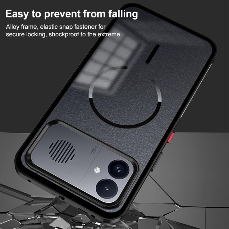 Single-sided Snap Buckle Metal Frame Frosted MagSafe Phone Case, For Redmi K90 Max / K90 Ultra