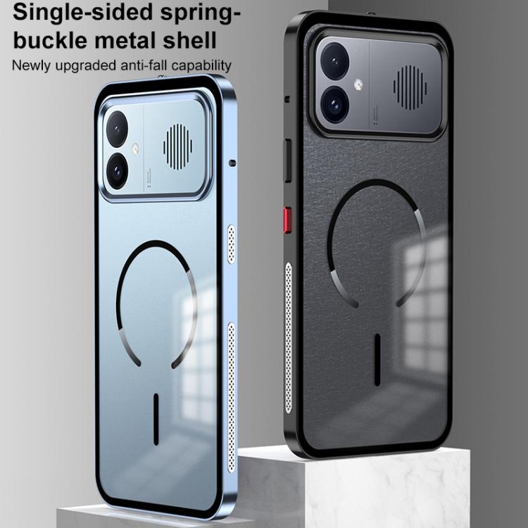 Single-sided Snap Buckle Metal Frame Frosted MagSafe Phone Case, For Redmi K90 Max / K90 Ultra