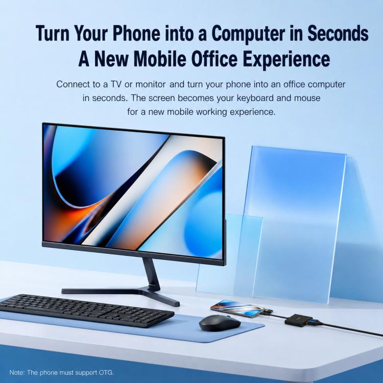 Blueendless HU201 USB / Type-C to Dual HDMI Docking Station Supports MacOS Extended Display, HU201