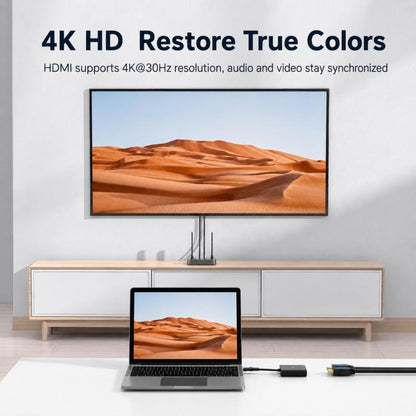 Blueendless HU201 USB / Type-C to Dual HDMI Docking Station Supports MacOS Extended Display, HU201