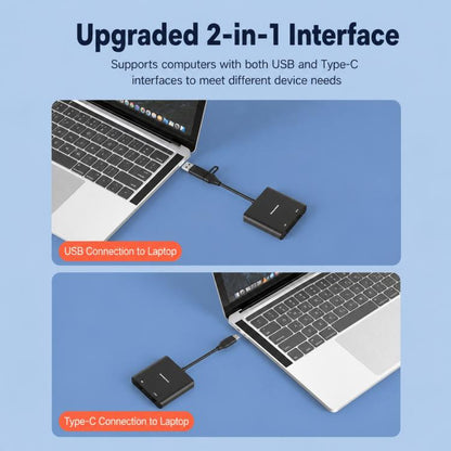 Blueendless HU201 USB / Type-C to Dual HDMI Docking Station Supports MacOS Extended Display, HU201