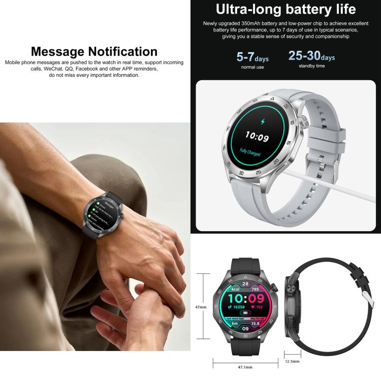 QS39 Smart Watch, 1.45 inch Screen, BT Call, Heart Rate, Blood Oxygen, Blood Pressure