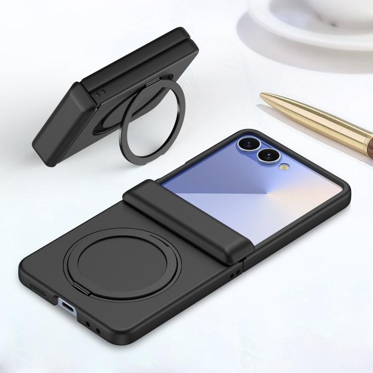 Skin Feel Hinge 360 Rotation Magnetic Ring Holder Phone Case, For Galaxy Z Flip8 5G, For Galaxy Z Flip7 5G