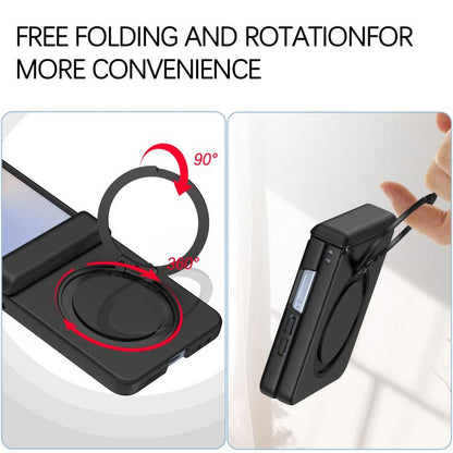 Skin Feel Hinge 360 Rotation Magnetic Ring Holder Phone Case, For Galaxy Z Flip8 5G, For Galaxy Z Flip7 5G