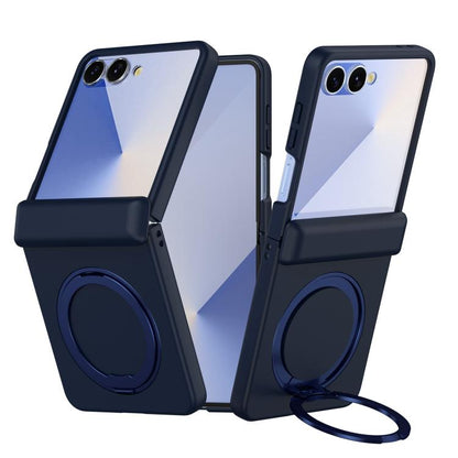Skin Feel Hinge 360 Rotation Magnetic Ring Holder Phone Case, For Galaxy Z Flip8 5G, For Galaxy Z Flip7 5G