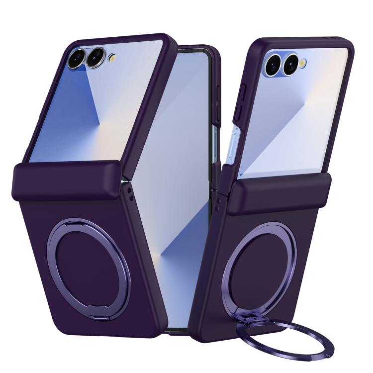 Skin Feel Hinge 360 Rotation Magnetic Ring Holder Phone Case, For Galaxy Z Flip8 5G, For Galaxy Z Flip7 5G