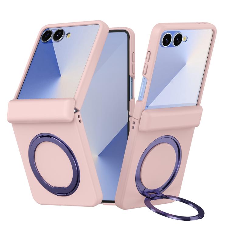 Skin Feel Hinge 360 Rotation Magnetic Ring Holder Phone Case, For Galaxy Z Flip8 5G, For Galaxy Z Flip7 5G