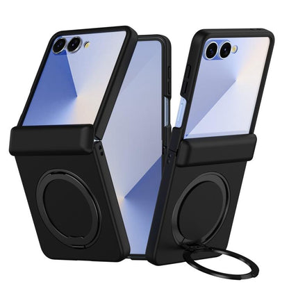 Skin Feel Hinge 360 Rotation Magnetic Ring Holder Phone Case, For Galaxy Z Flip8 5G, For Galaxy Z Flip7 5G