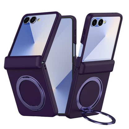 Skin Feel Hinge 360 Rotation Magnetic Ring Holder Phone Case, For Galaxy Z Flip8 5G, For Galaxy Z Flip7 5G