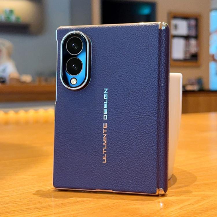Electroplate Dual-Hinge Litchi Texture Phone Case, For Galaxy Z Fold8 5G, For Galaxy Z Fold8 Ultra 5G, For Galaxy Z Fold7 / W26