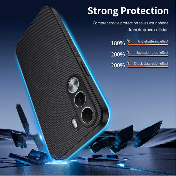WANLONFENG TQ Series Magnetic Carbon Fiber Texture PC Hybrid TPU Phone Case, For Realme C100i / C100x 4G, For Realme C100 4G, For Realme P4 Power 5G