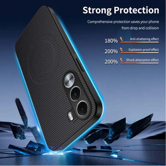 WANLONFENG TQ Series Magnetic Carbon Fiber Texture PC Hybrid TPU Phone Case, For Realme C100i / C100x 4G, For Realme C100 4G, For Realme P4 Power 5G