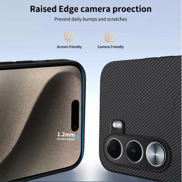 WANLONFENG TQ Series Magnetic Carbon Fiber Texture PC Hybrid TPU Phone Case, For Realme C100i / C100x 4G, For Realme C100 4G, For Realme P4 Power 5G