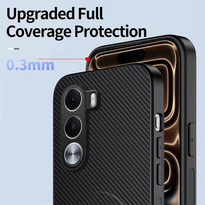WANLONFENG Kickstand Carbon Fiber Texture Magnetic Phone Case, For Realme C100i / C100x 4G, For Realme C100 4G, For Realme P4 Power 5G