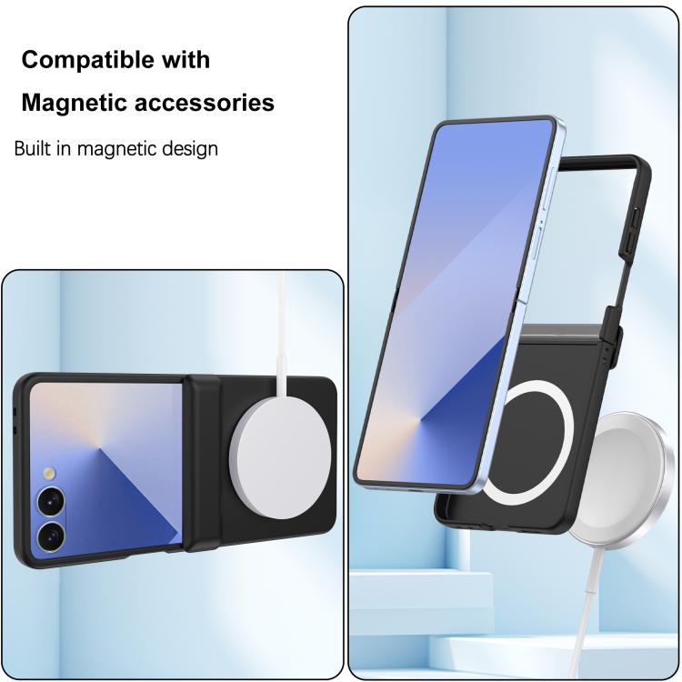Skin Feel Hinge Magnetic Ring Phone Case, For Galaxy Z Flip8 5G, For Galaxy Z Flip7 5G