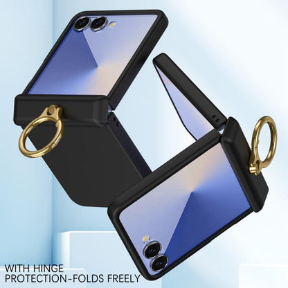 Skin Feel PC Hinge Ring Holder Phone Case, For Galaxy Z Flip8 5G, For Galaxy Z Flip7 5G