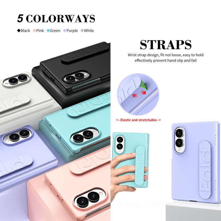 Skin Feel Elastic Wristband Hinge Integrated Film Phone Case, For Galaxy Z Fold8 5G
