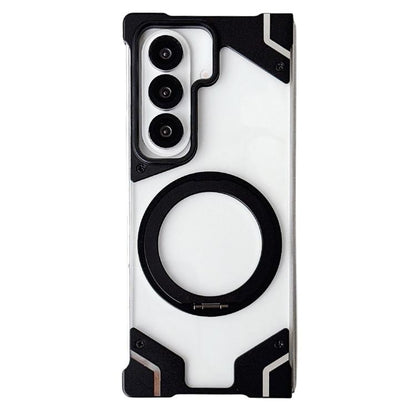 Clear PC Armor Frameless Magnetic Holder Phone Case, For Galaxy Z Fold8 Ultra 5G, For Galaxy Z Fold7 5G