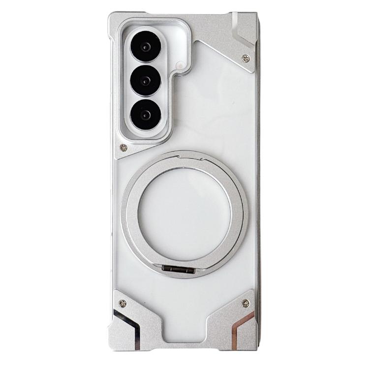 Clear PC Armor Frameless Magnetic Holder Phone Case, For Galaxy Z Fold8 Ultra 5G, For Galaxy Z Fold7 5G