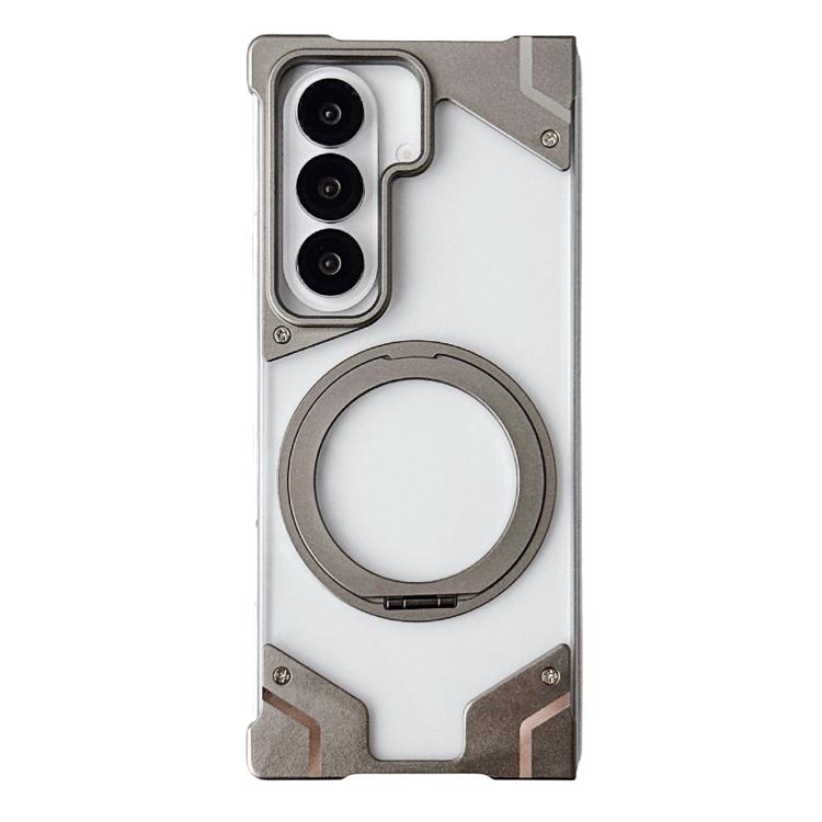 Clear PC Armor Frameless Magnetic Holder Phone Case, For Galaxy Z Fold8 Ultra 5G, For Galaxy Z Fold7 5G