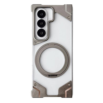 Clear PC Armor Frameless Magnetic Holder Phone Case, For Galaxy Z Fold8 Ultra 5G, For Galaxy Z Fold7 5G