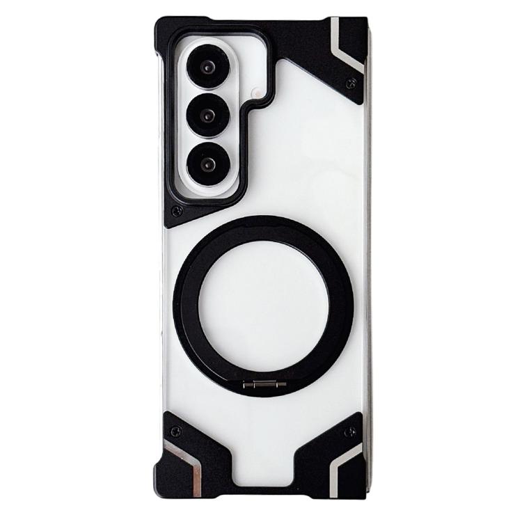 Clear PC Armor Frameless Magnetic Holder Phone Case, For Galaxy Z Fold8 Ultra 5G, For Galaxy Z Fold7 5G