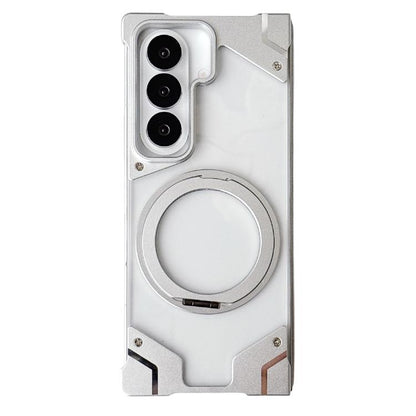 Clear PC Armor Frameless Magnetic Holder Phone Case, For Galaxy Z Fold8 Ultra 5G, For Galaxy Z Fold7 5G
