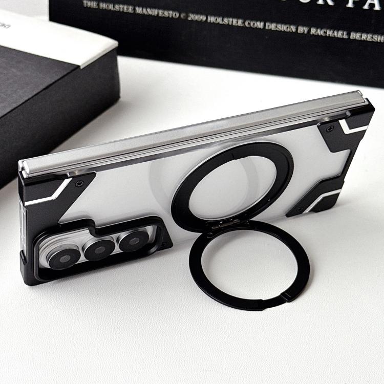 Clear PC Armor Frameless Magnetic Holder Phone Case, For Galaxy Z Fold8 Ultra 5G, For Galaxy Z Fold7 5G