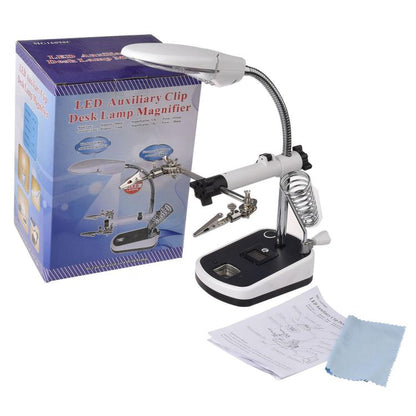 16090C Desktop Multifunctional Electric Iron Soldering Repair Magnifying Glass with LED Light, EU Plug, US Plug