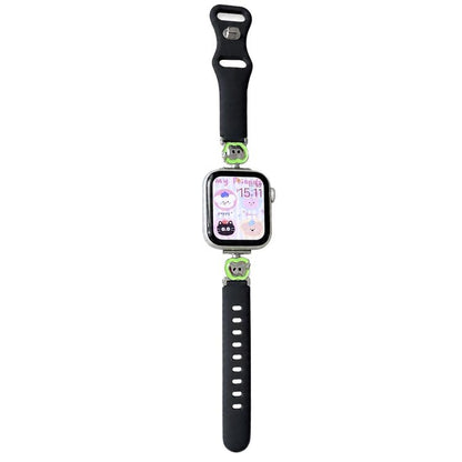 Metal Cartoon Hybrid Black Silicone Watch Band, For Apple Watch 46mm / 49mm / 45mm / 44mm, For Apple Watch 42mm / 41mm / 40mm / 38mm