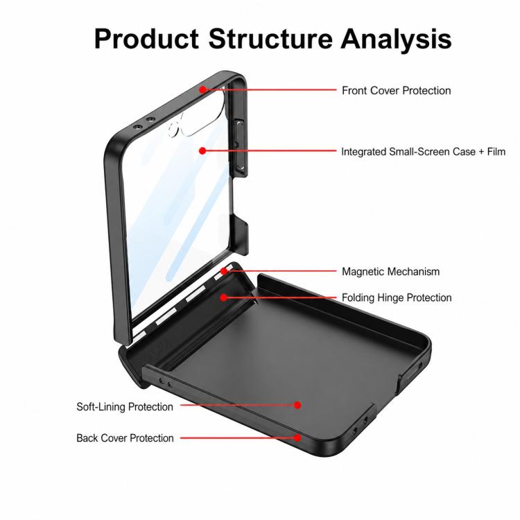 GKK Integrated HD Film Magnetic Full Coverage Flip Phone Case, For Galaxy Z Flip8 5G