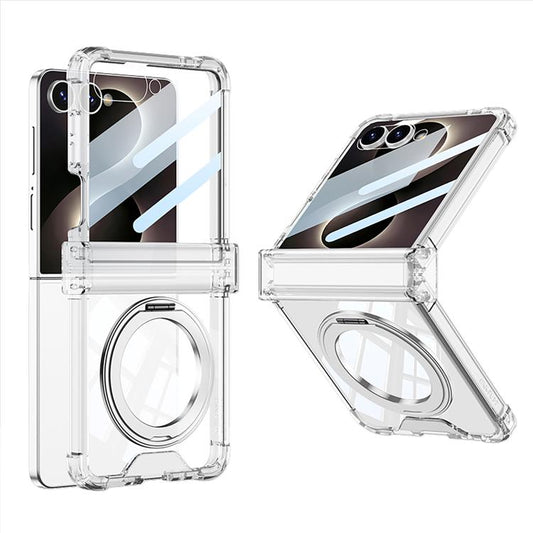 GKK Integrated Airbag Hinge Full Coverage Phone Case with Magnetic Rotation Bracket, For Galaxy Z Flip8 5G