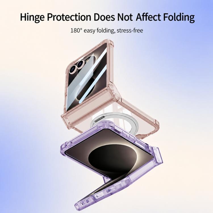 GKK Integrated Airbag Hinge Full Coverage Phone Case with Magnetic Rotation Bracket, For Galaxy Z Flip8 5G