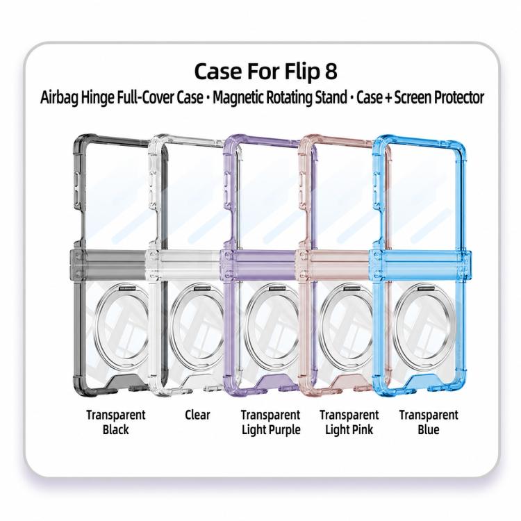 GKK Integrated Airbag Hinge Full Coverage Phone Case with Magnetic Rotation Bracket, For Galaxy Z Flip8 5G