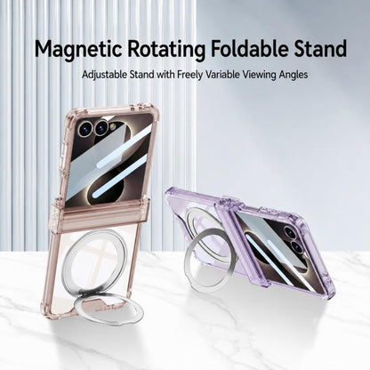 GKK Integrated Airbag Hinge Full Coverage Phone Case with Magnetic Rotation Bracket, For Galaxy Z Flip8 5G