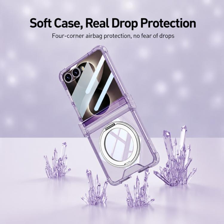 GKK Integrated Airbag Hinge Full Coverage Phone Case with Magnetic Rotation Bracket, For Galaxy Z Flip8 5G