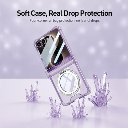 GKK Integrated Airbag Hinge Full Coverage Phone Case with Magnetic Rotation Bracket, For Galaxy Z Flip8 5G