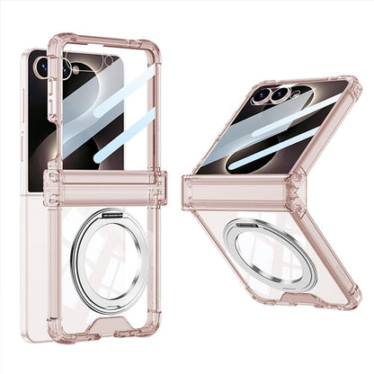 GKK Integrated Airbag Hinge Full Coverage Phone Case with Magnetic Rotation Bracket, For Galaxy Z Flip8 5G
