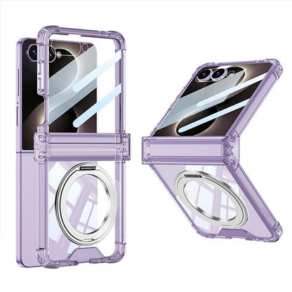 GKK Integrated Airbag Hinge Full Coverage Phone Case with Magnetic Rotation Bracket, For Galaxy Z Flip8 5G