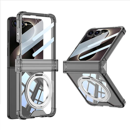 GKK Integrated Airbag Hinge Full Coverage Phone Case with Magnetic Rotation Bracket, For Galaxy Z Flip8 5G